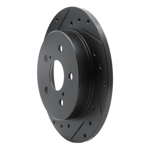 Lexus NX200T Brake Rotor (1) - Rear Left - R1 Concepts - Drilled & Slotted - Black - `15-`25